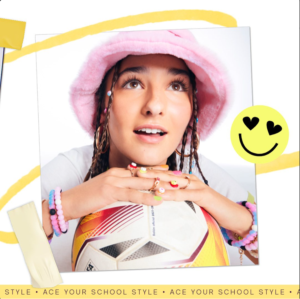 Instagram image of Claire's back to school "ace your school style" campaign 