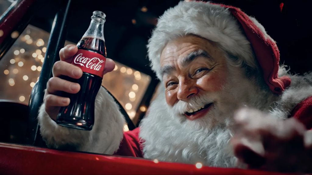 Still image from Coca Cola's 2025 holiday ad