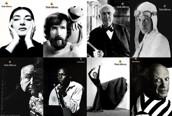 Apple's "Think Different" ad campaign examples